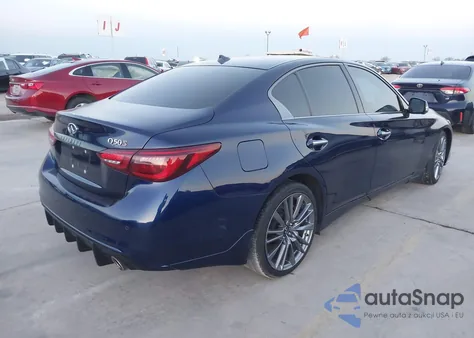 2021 Infiniti Q50 Red Sport 400 z USA, uszkodzony, nr VIN JN1FV7DP5MM850445